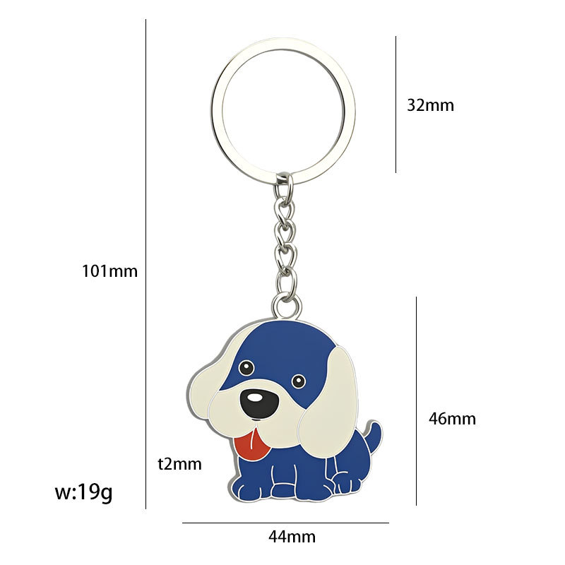 Llavero brillante de gato y perro, regalo pequeño para la apertura de tienda de mascotas, llavero metálico de animal de dibujos animados DIY, personalizable