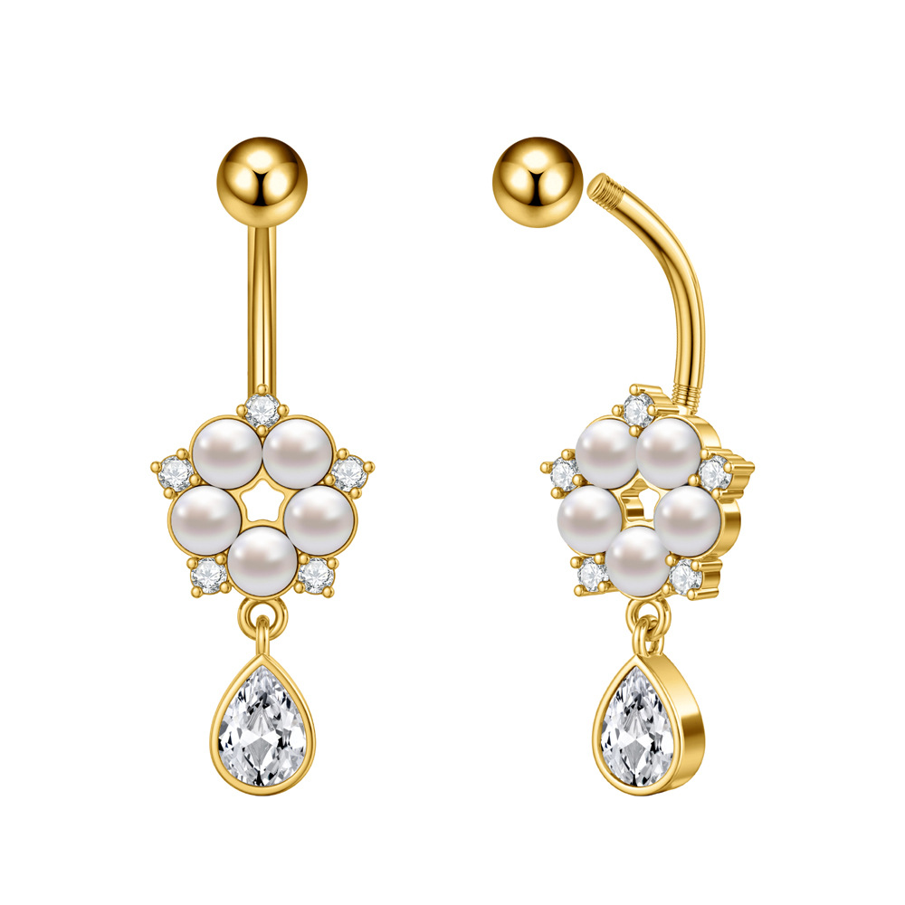 5g Weight Zircon Inlay Material Belly Ring Classification 1 Piece Quantity Casual, Bar Occasion 316 Stainless Steel Material Star, Flower, Butterfly Pattern All Seasons Season Unisex Gender Plating Design Hip-Hop, Simple Style, Cool Style Style 1 Piece 316 Stainless Steel Zircon Belly Rings Star Flower Butterfly Unisex 8