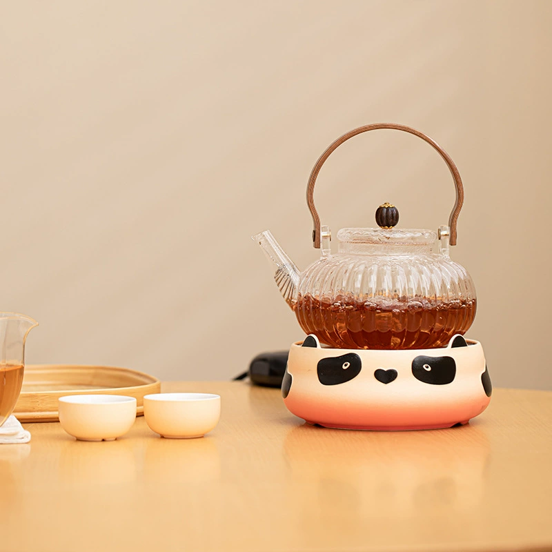 Творческая электрическая глиняная печь Panda для приготовления чая в печи Стеклянный чайник