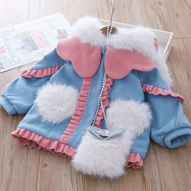 爱心兔兔儿童洛丽塔外套冬季新款女童加厚保暖大衣宝宝兔耳朵礼服