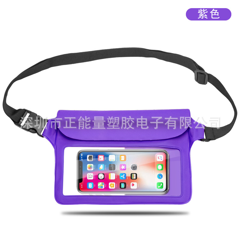 Bolsa impermeable para la cintura de PVC de gran capacidad, ajustable, táctil, de doble uso, bandolera, portátil, para teléfono móvil, banco de energía, almacenamiento. image 7