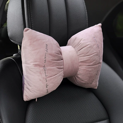 Car headrest lumbar support a pair of car neck pillow main driving neck sleeping pillow car pillow creative cute (Headrest) - light-purple-headrest-single