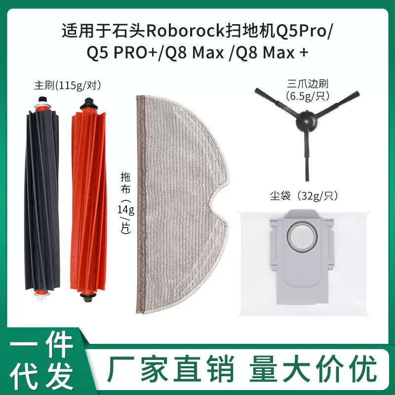 适用石头Roborock扫地机Q5Pro/Q5 PRO+/Q8 Max /Q8 Max +滚边刷网