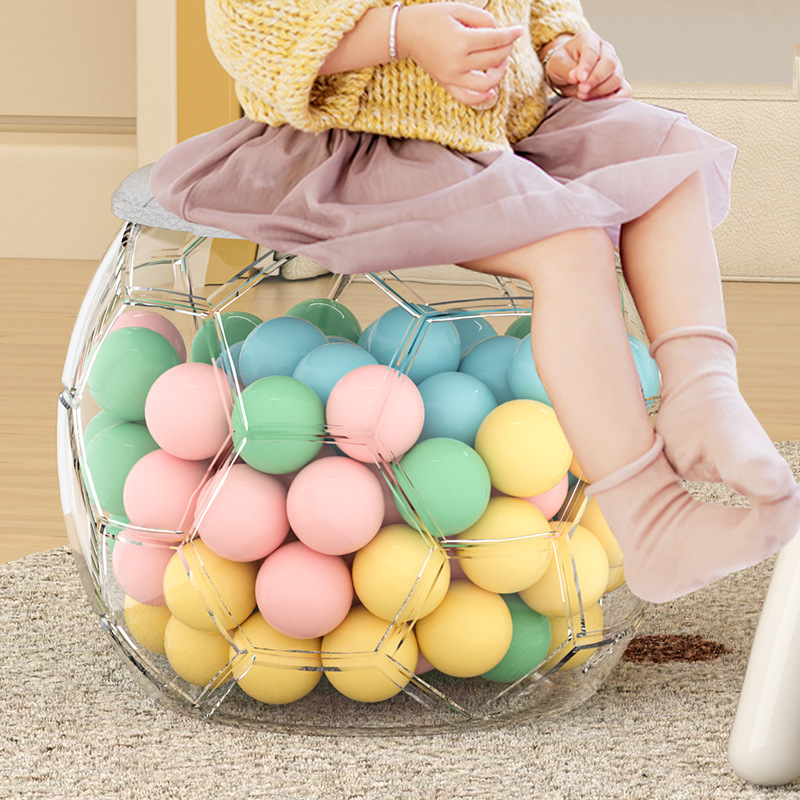 娃娃收納桶玩具收納筒毛絨玩偶布整理收納兒童公仔透明可坐收納凳