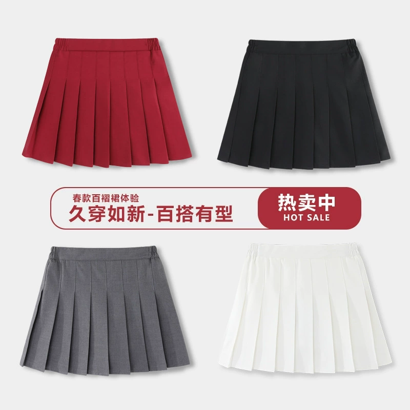 Новая юбка-полусолнце для девочек 2026 года, плиссированная, в корейском стиле, универсальная, для начальной школы, короткая, с защитой от просвечивания
