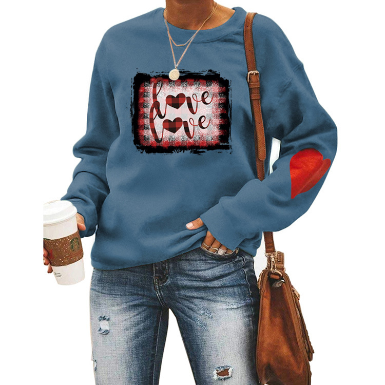 Women's Hoodies Long Sleeve Rib-knit Casual Letter Heart Shape display picture 21
