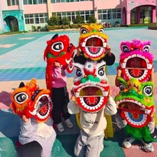 塑料儿童舞狮子道具套装 舞狮头鼓-岁幼儿园表演小狮头玩批发