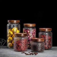 アカシアの貯蔵タンク透明ハンマーガラス密封缶ガラス茶葉缶茶葉密封缶