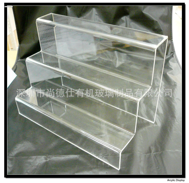 三层亚克力鞋架 高档台阶高跟鞋展示支架 透明有机玻璃鞋架