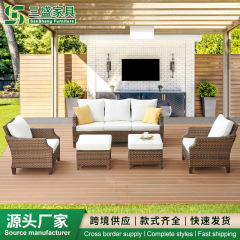 屋外籐ソファ、中庭組み合わせ日焼け止めと防水 3 人用籐椅子、屋外家具、ガーデンソファの国境を越えた特別供給