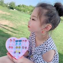 韓版兒童耳夾免打孔耳環卡通裝飾假耳墜女童耳朵飾品卡通可愛耳飾