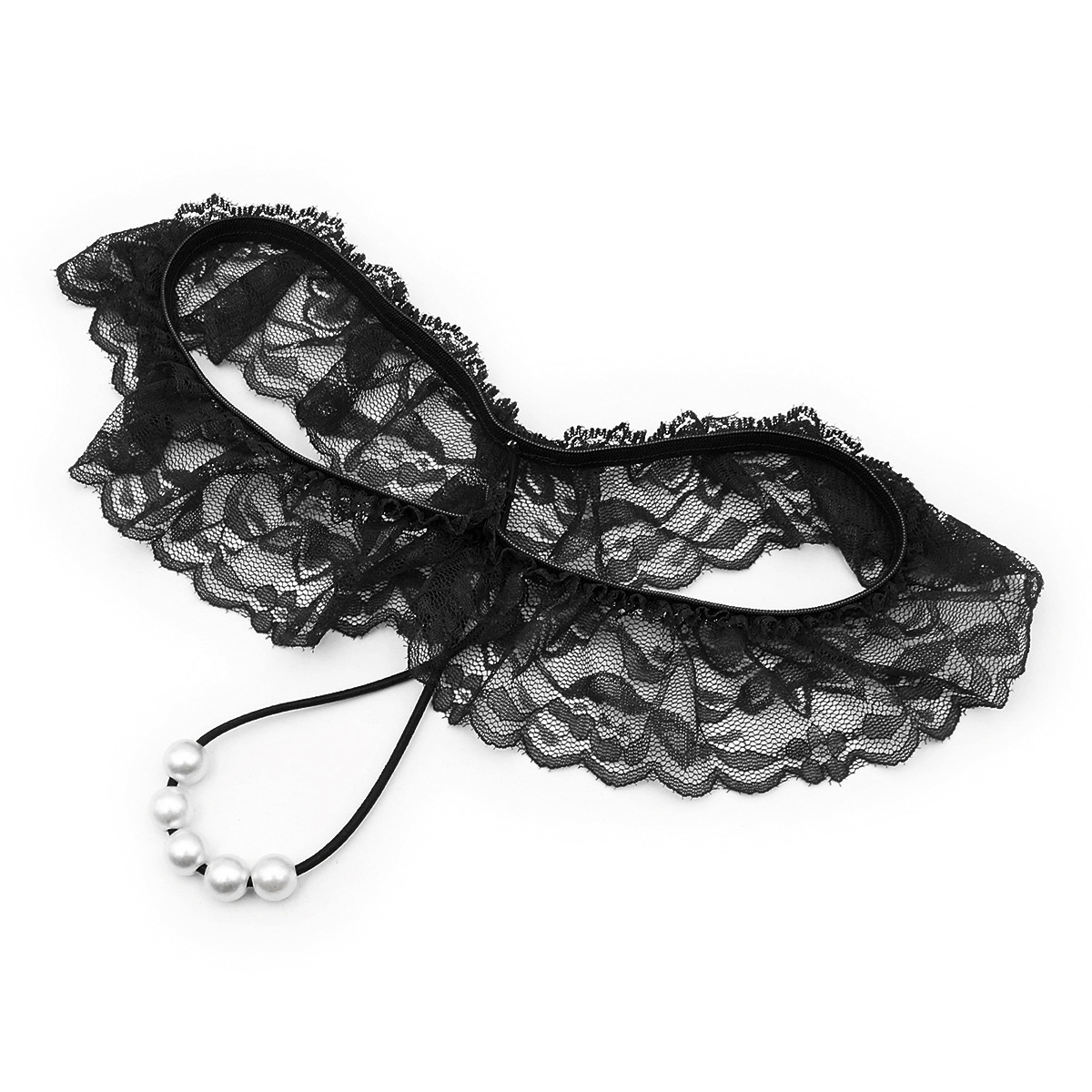 Tienda de fábrica smsexy lencería sexy encaje hueco perla Tanga mano pluma pecho pegatinas sujetador traje image 13