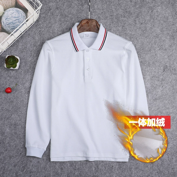 White polo, fleece long-sleeve
