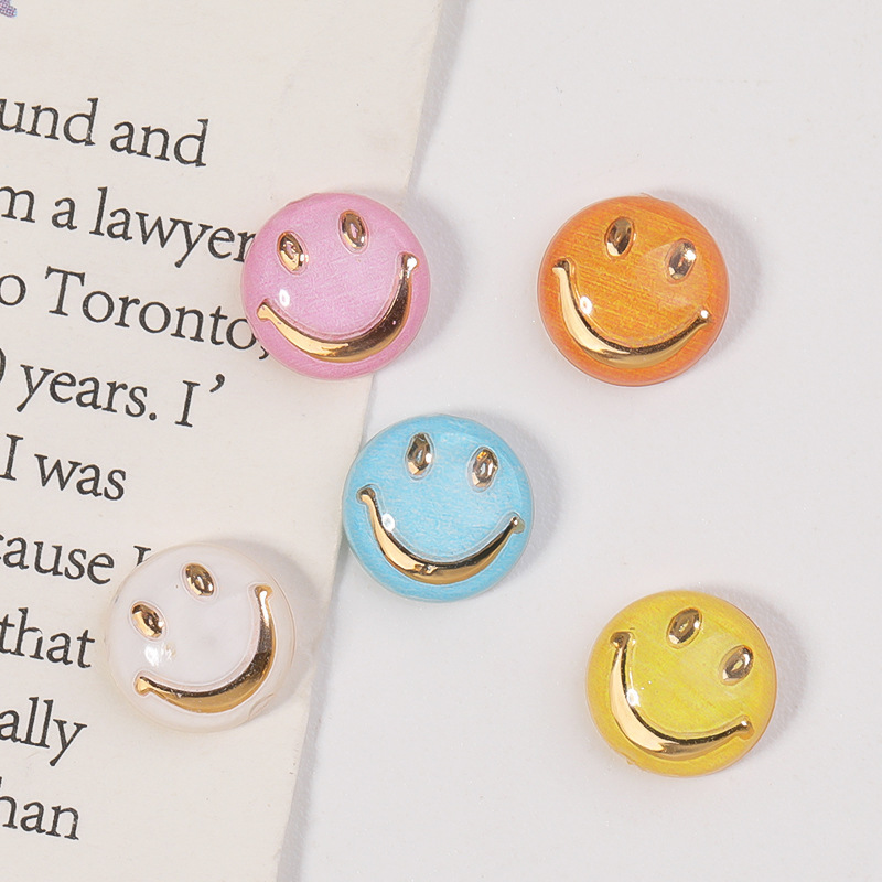Nail Art Jewelry 8mm Smiling Face Cute Expression Patch Resin Acrylic DIY Small Jewelry Nail Earrings Decoration