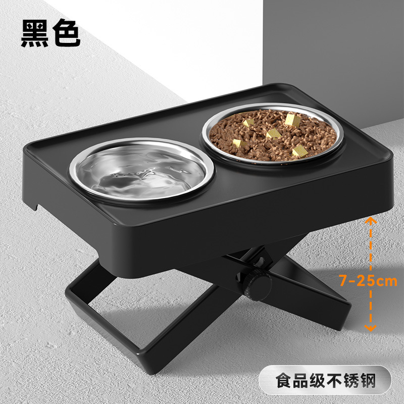 El Comercio exterior transfronterizo perro grande Acero inoxidable perro elevado tazón perro grande Golden Retriever pierna alta doble tazón perro cuenca ajustable Pet Bowl