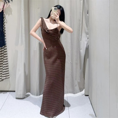 外贸跨境2025 ZA女士优雅气质波点印花露背吊带迷笛连衣裙3152274