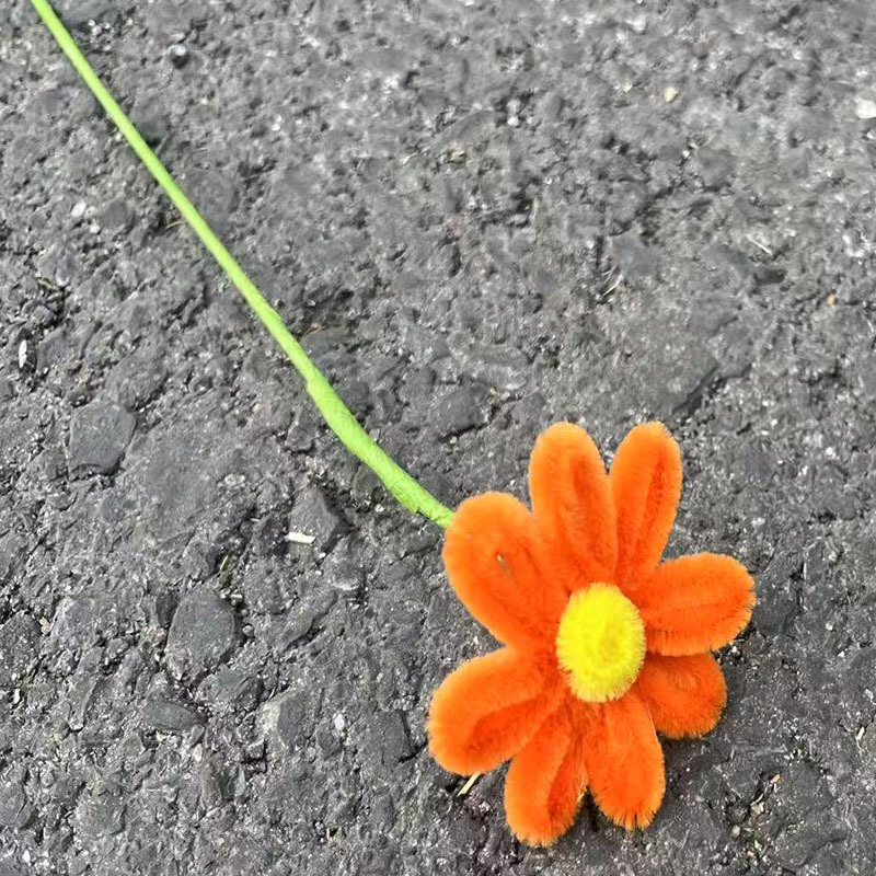 연한 주황색 싱글 헤드 [리틀 데이지]