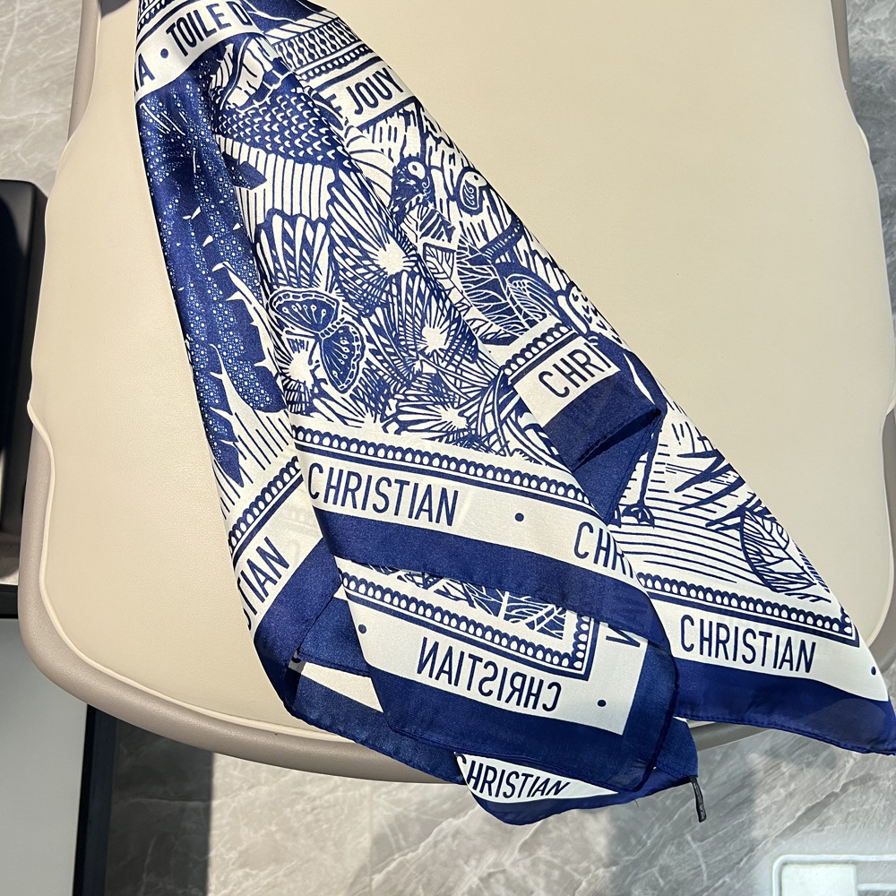 45g Weight Silk Scarf Classification Satin Material Summer Season Women'S Gender Women's Elegant Bird Satin Printing Scarves & Gloves 4