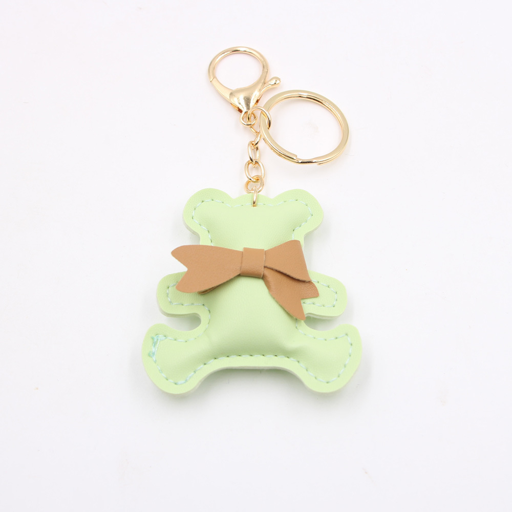 1 Piece Cartoon Style Bear Bow Knot Pu Leather Bag Pendant Keychain display picture 3
