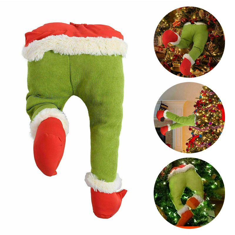 Navidad terciopelo decorativo felpa muñeca juguete PANA Navidad duende muñeca adornos de Navidad vestir piernas falsas