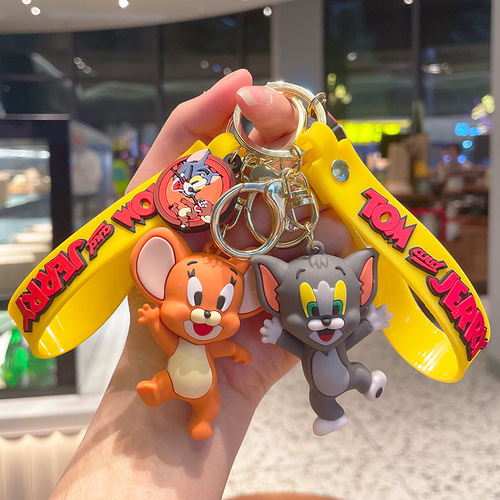 Cartoon doll key chain cute couple car key pendant backpack pendant PVC gift key chain wholesale