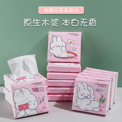 Three-layer children's student bag portable printed tissue paper raw wood pulp wet and dry factory wholesale