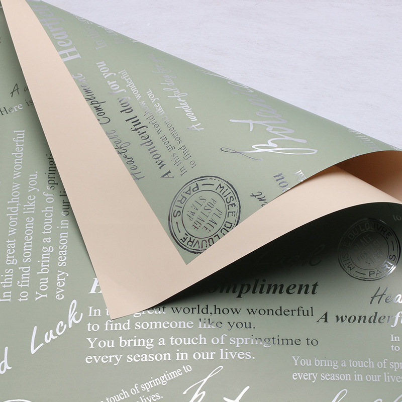 Huaxi Katia fábrica de utopía flor al por mayor papel de embalaje de aluminio impermeable florista material de ramo de flores