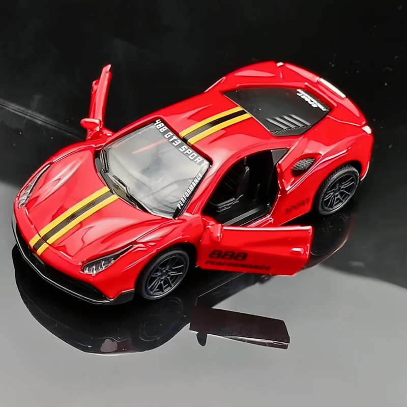 Simulación 1: 43 modelo de automóvil de aleación para niños juguetes de automóviles metálicos de carreras de puertas abiertas máquina de muñecas deportivas