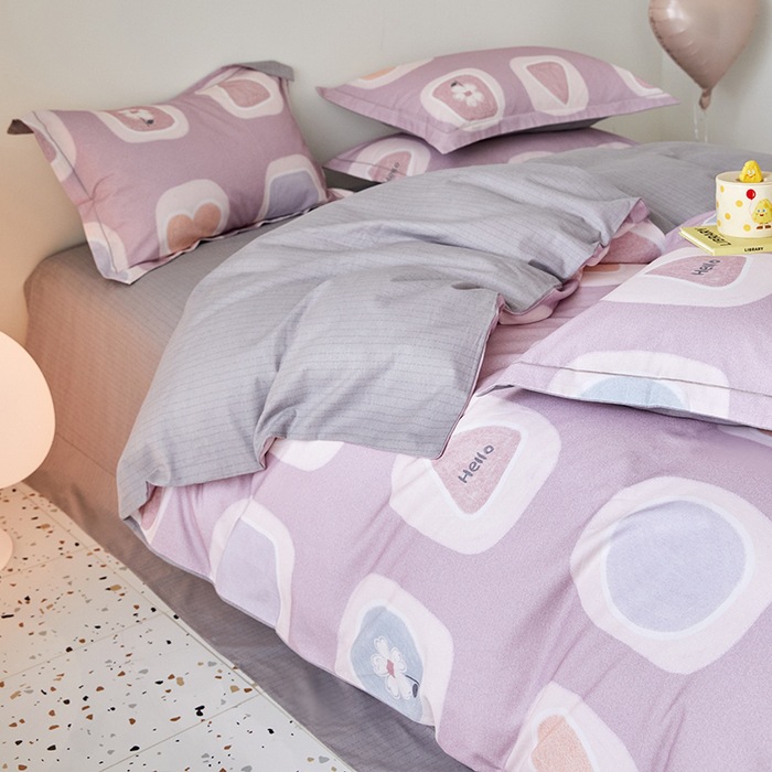 Nuevo 100% algodón de clase A algodón molido cuatro piezas de ropa de cama de cuatro estaciones gruesa dormitorio tres piezas de caja de regalo