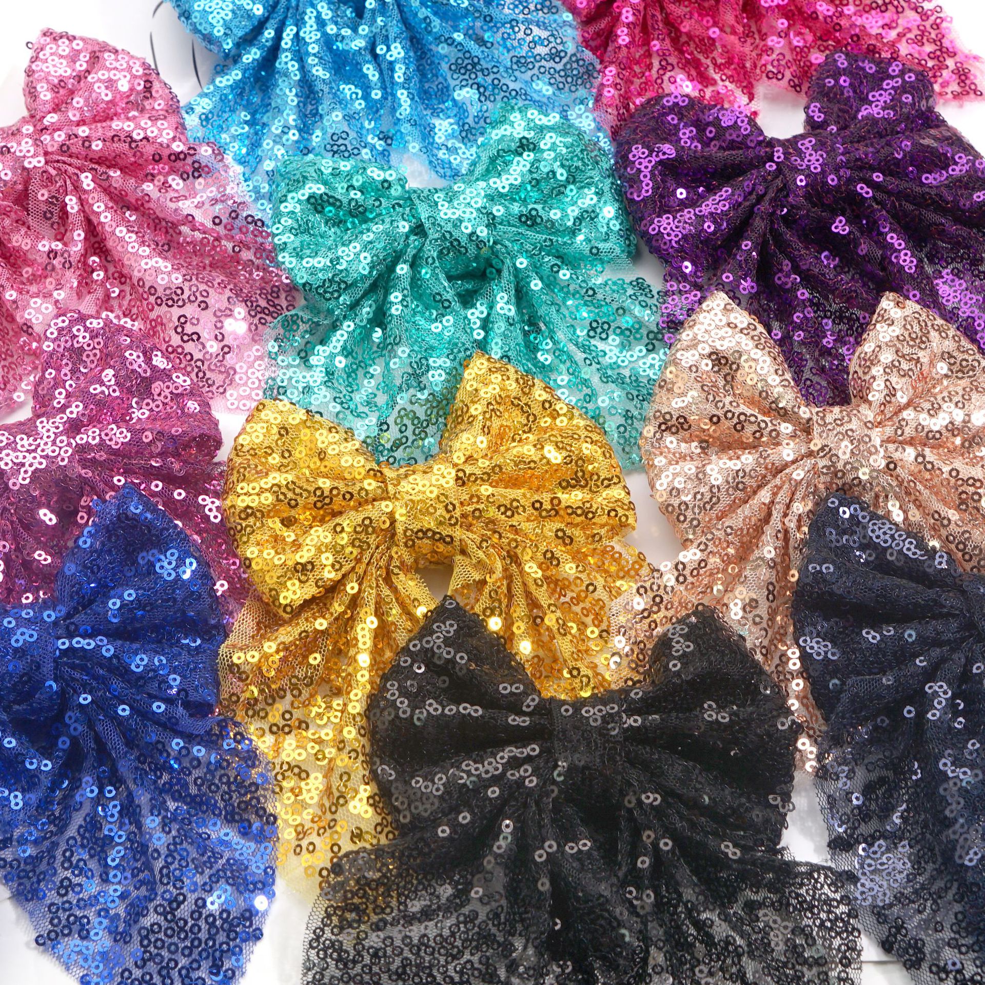 Sweet Simple Style Bow Knot Sequin Handmade Hair Clip display picture 4