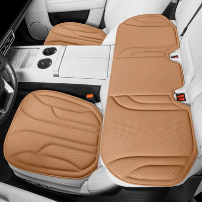 Car Seat Cushions, Four-Season Latex Cushions, Four Seasons Pad - akiyama-chestnut-3-piece-set-front-and-rear-seat-cushions-luxurious-anti-fouling-leather-latex-cotton-core-not-tired-after-sitting-for-a-long-time