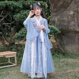 中国风女童汉服2026儿童古装小女孩大童唐装襦裙礼服圆领花童
