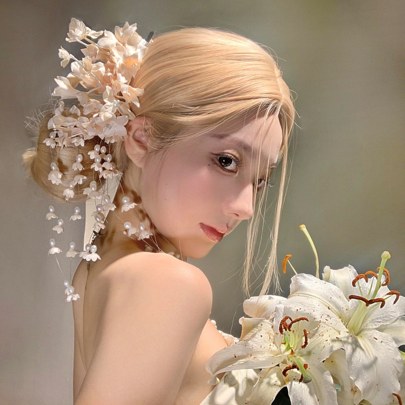 Lily of the Valley Flower Tassel Hairpin New Retro New Chinese Style Flower Purple Hair Accessories Ancient Style Cheongsam Head Flower Accessories