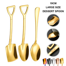 304不锈钢西瓜铲勺 大号铁锹甜品勺西瓜勺蛋糕冰淇淋勺搅拌勺批发