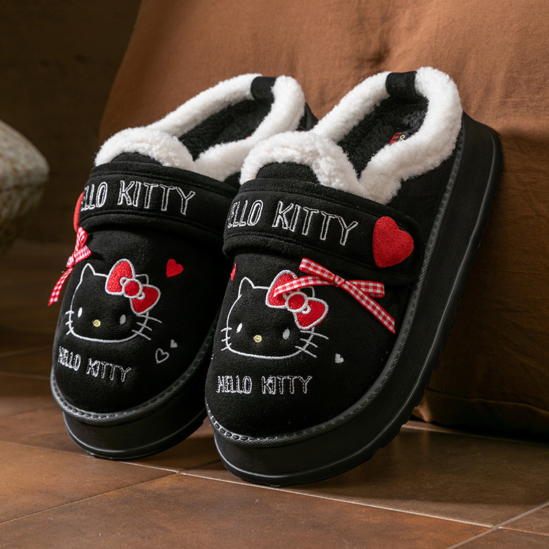正版HelloKitty雪地靴冬季女士休闲复古时尚KT猫加绒厚底保暖棉鞋|undefined