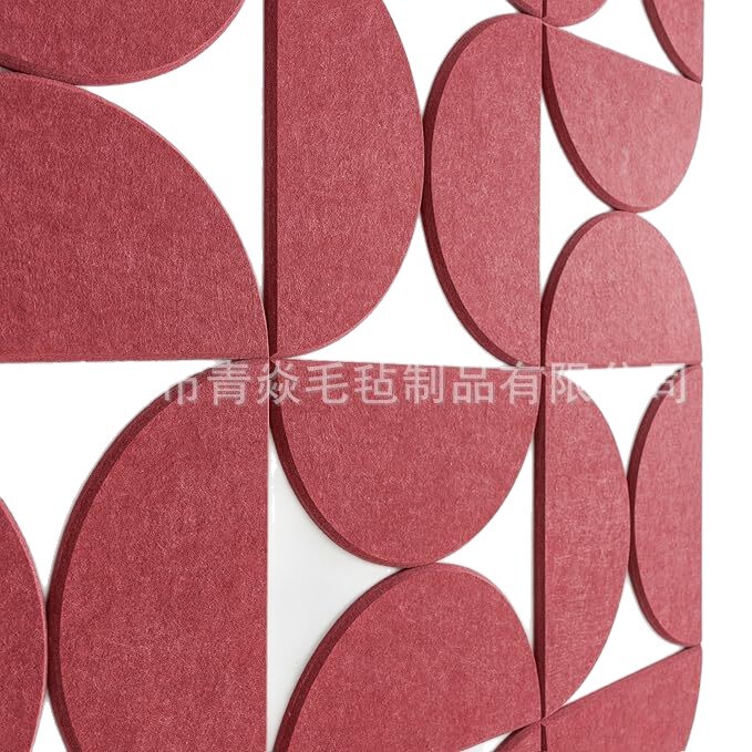 聚酯纤维毛毡板半圆家居装饰公告栏毛毡墙贴隔音板背景墙室内吸音|undefined