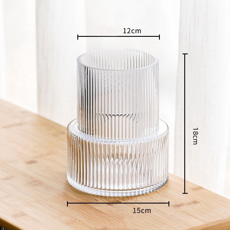 Vaso de vidrio transparente creativo simple europeo de alto nivel de flores hidropónicas decorativas de escritorio de la sala de estar