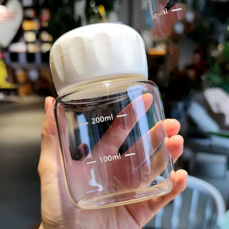 迷你小水杯女带盖外出可爱便携玻璃水杯高颜值牛奶小杯子泡奶杯厂