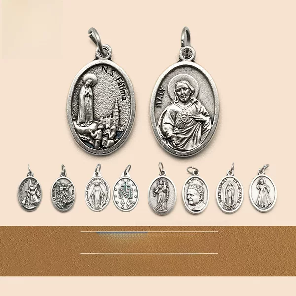 Angel Milael Heart of Guadalupe Garmero Clothing with a Pendant of the Virgin of Graces and Saint Anthony