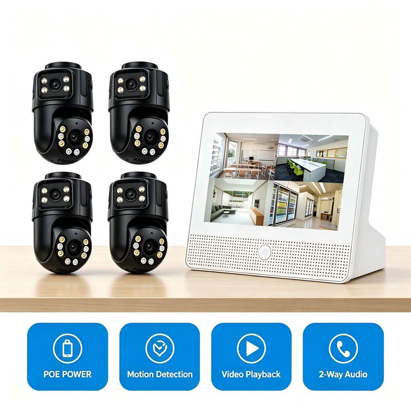 Poe Video Recorder with Screen Monitoring Set 4K Surveillance Camera Set Cctv Surveillance System Plug-And-Play
