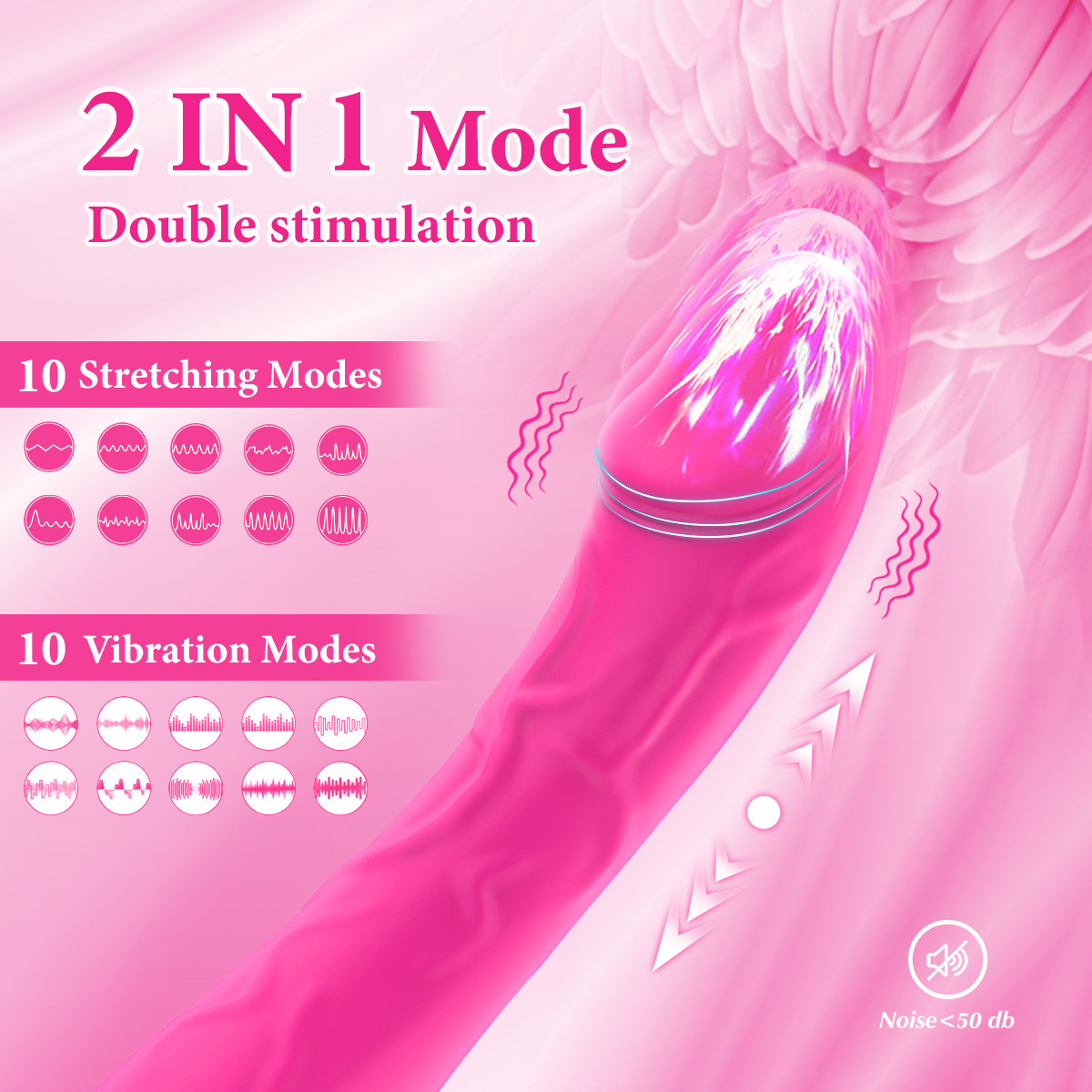 Artificial Electric Dildo Vibrator For Women Retractable Toy_voghion.com