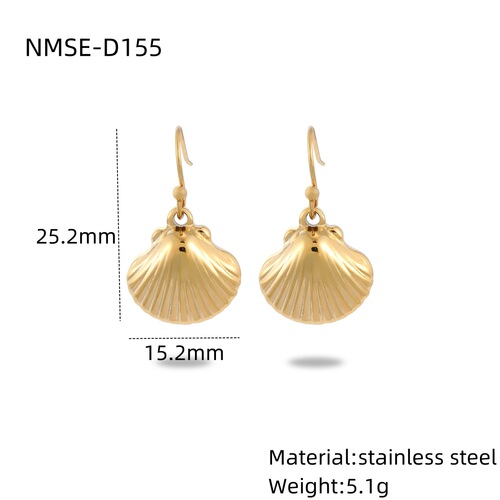 New European and American-style ocean shell pearl titanium steel necklace set—women's fashion, lightweight luxury, and versatile stainless steel pendant