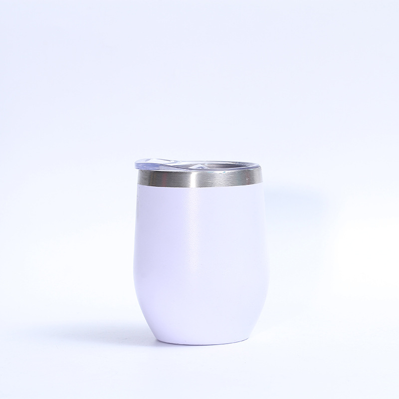 Cruz-frontera 12oz de acero inoxidable taza de cáscara de huevo de plástico-Rociado de doble capa de vacío rojo vino vidrio aislamiento frío-Mantenimiento en forma de U al por mayor