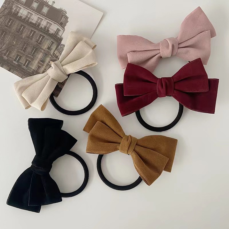 Basic Bow Knot Cloth Hair Tie display picture 3