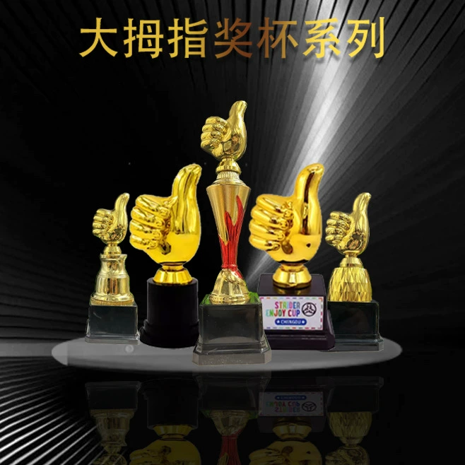 Пластиковый трофей творческая тиснит медаль полупостоянной надписи большой палец