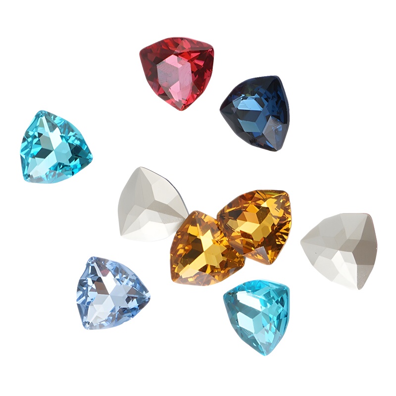 Source Manufacturer K9 Pointed Bottom Tiger Head Fat Triangle Special-Shaped Diamond Super Flash Glass Diamond DIY Jewelry Accessories Wholesale Materials