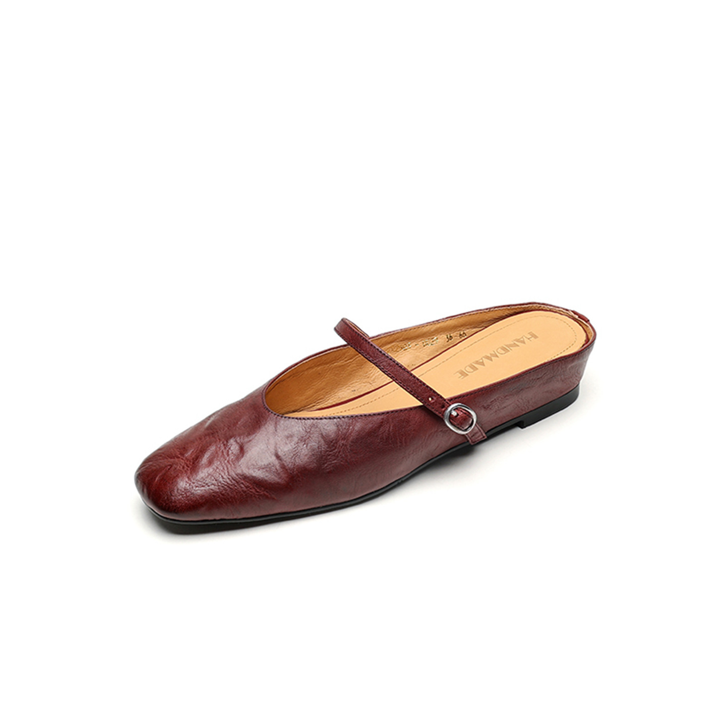 Dép mule nữ da cừu mũi tròn hở gót, gót thấp 4 cm, phong cách thời trang hè — đen chi tiết 27