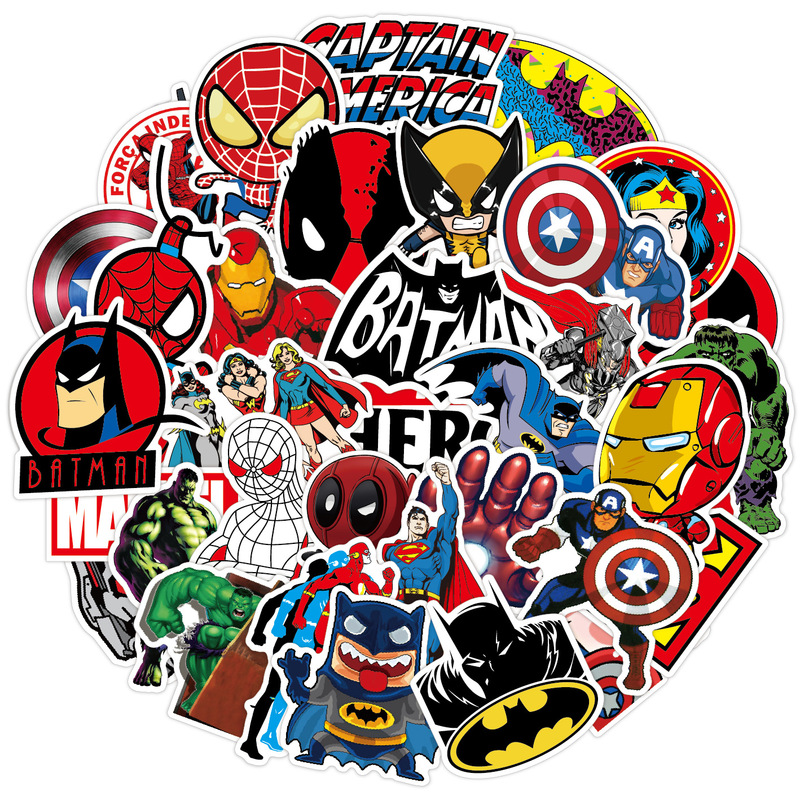 Cross Border 50 Super Hero Stickers Movie Anime DC Cartoon Luggage Skateboard Marvel Hero Graffiti Stickers Cross Border 50 Super Hero Stickers Movie Anime DC Cartoon Luggage Skateboard Marvel Hero Graffiti Stickers