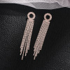 Silver needle, long earrings with bow with tassels, silver 925 sample, internet celebrity