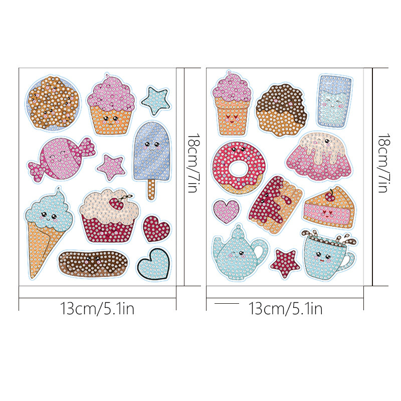 Pintura de Diamantes con Diseño de Arcoíris de Dibujos Animados, Pegatinas Aleatorias para Pared de Ladrillos, Pegatinas Redondas de PVC para Niños